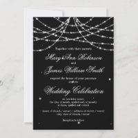 Elegante Wedding Sparkling String Black