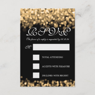 Elegante Wedding UAWG Gold Lights CUSTOM RSVP Karte