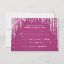 Elegante Wedding UAWG Night Dazzle Berry Pink RSVP Karte