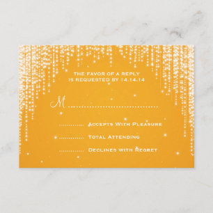 Elegante Wedding UAWG Night Dazzle Orange RSVP Karte
