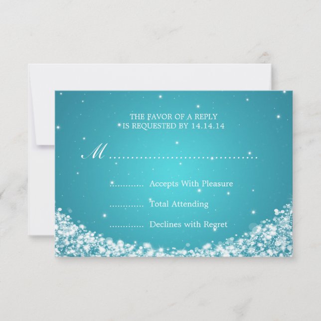 Elegante Wedding UAWG Star Sparkle Blue RSVP Karte (Vorderseite)