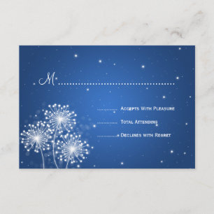 Elegante Wedding UAWG Summer Sparkle Sapphire Blue RSVP Karte