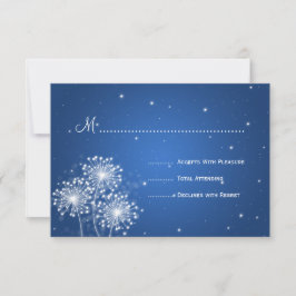 Elegante Wedding UAWG Summer Sparkle Sapphire Blue RSVP Karte