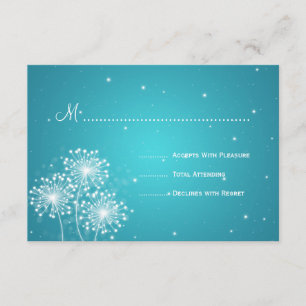Elegante Wedding UAWG Summer Sparkle Türkis RSVP Karte