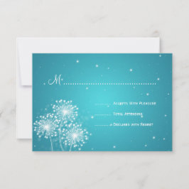 Elegante Wedding UAWG Summer Sparkle Türkis RSVP Karte