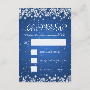 Elegante Wedding UAWG Winter Sparkle Blue RSVP Karte