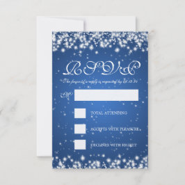 Elegante Wedding UAWG Winter Sparkle Blue RSVP Karte