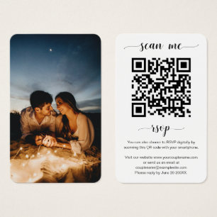 Elegante Wedding Website QR Code Foto RSVP Card