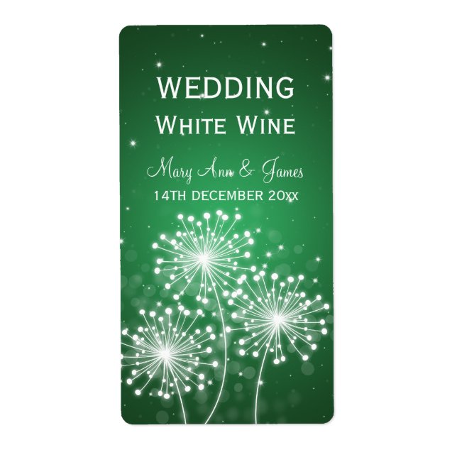 Elegante Wedding Wine Label Sommer Sparkle (Vorne)