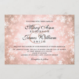 Elegante Wedding Winter Wonderland Sparkle Copper Einladung