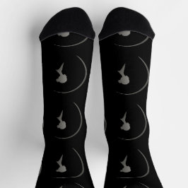 Elegante weibliche Silhouette Minimalistische Mond Socken