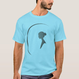 Elegante weibliche Silhouette Minimalistische Mond T-Shirt