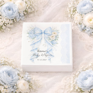 Elegante weiche blaue Schleife Blumen-Jungen-Baby- Serviette