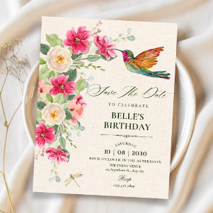 Elegante weiche Blumenanordnung Save The Date
