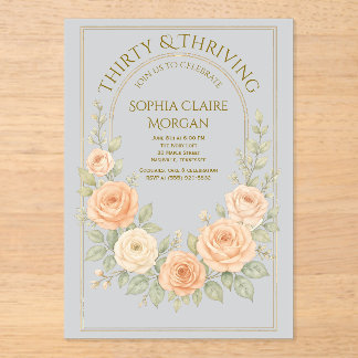 Elegante weiche Bogen-Garten-Blumen-Geburtstag Acryleinladungen