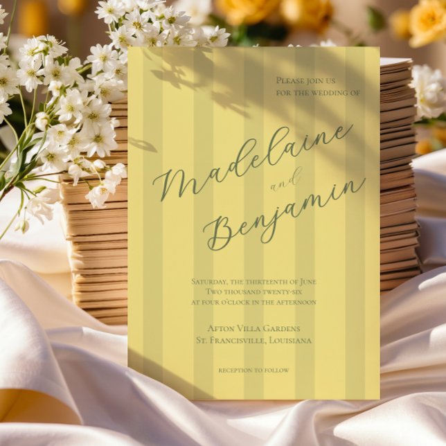 Elegante weiche gelbe Hochzeitseinladung Einladung (Von Creator hochgeladen)