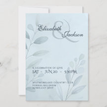 Elegante weiche kühle blaue botanische Schrift Hoc