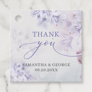Elegante weiche Pastellblumen lila Frühlingsblumen Geschenkanhänger