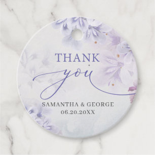 Elegante weiche Pastellblumen lila Frühlingsblumen Geschenkanhänger