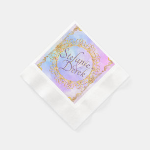 Elegante weiche Pastelle & Gold Serviette