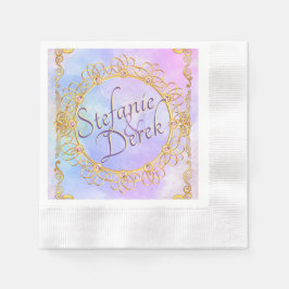 Elegante weiche Pastelle & Gold Serviette