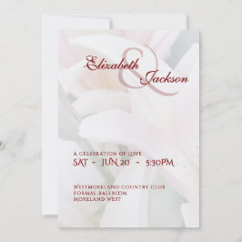 Elegante weiche romantische Blumen-Lilien-Schrift Einladung
