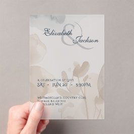 Elegante weiche romantische botanische Schrift Hoc Acryleinladungen