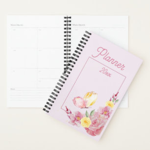 Elegante weiche romantische Natur-Rosa-Schmetterli Planer