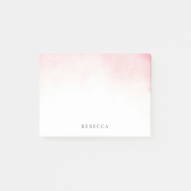 Elegante weiche rosa Aquarell-Wäsche Post-it Klebezettel (Vorderseite)