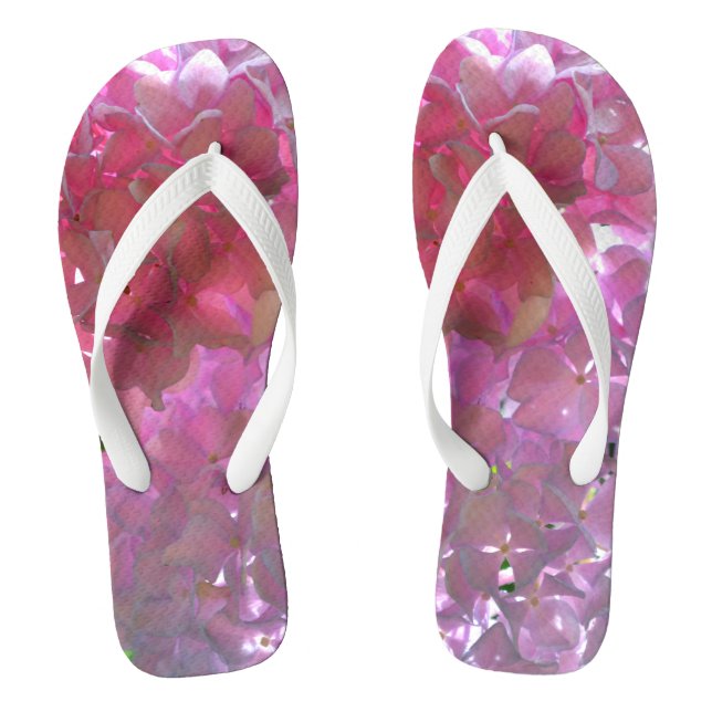 Elegante weiche rosa Blumen rosa Hydrangeas-Rose Flip Flops (Fußbett)