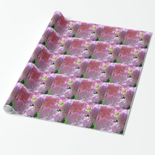 Elegante weiche rosa Blumen rosa Hydrangeas-Rose Geschenkpapier