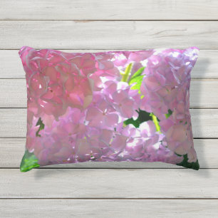 Elegante weiche rosa Blumen rosa Hydrangeas-Rose Kissen Für Draußen