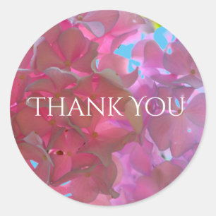 Elegante weiche rosa Blumen rosa Hydrangeas-Rose Runder Aufkleber