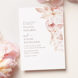 Elegante weiche rosa Rosen Hochzeitseinladung Einladung