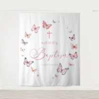 Elegante weiche, rosa Schmetterlingstaufe