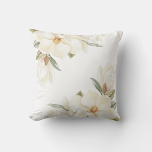 Elegante weiche weiße Magnolien-Blumen-Kissenhülle Kissen
