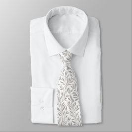 Elegante Weidenblätter auf Weiß Krawatte