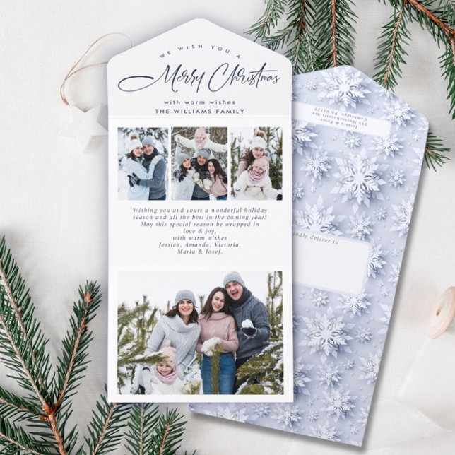 Elegante Weihnachten 4 Foto Grußkarte All In One Einladung (Von Creator hochgeladen)