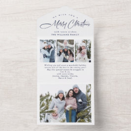 Elegante Weihnachten 4 Foto Grußkarte All In One Einladung