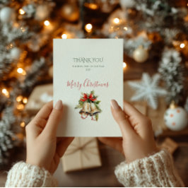 Elegante Weihnachten Dankeschön Karte in Grün und 