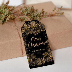 Elegante Weihnachten Gold Einzigartig Merry Festiv Geschenkanhänger