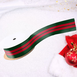 Elegante Weihnachten Grün und Rot Satinband