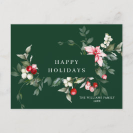 Elegante Weihnachten Poinsettia Holiday Gruß Postkarte