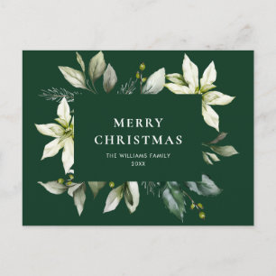 Elegante Weihnachten Poinsettia Holiday Gruß Postkarte