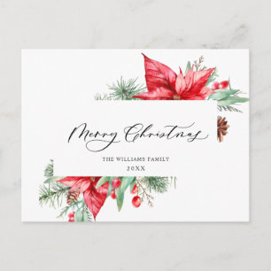 Elegante Weihnachten Poinsettia Holiday Gruß Postkarte