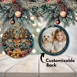 Elegante Weihnachten Rentier individuell anpassbar Keramik Ornament