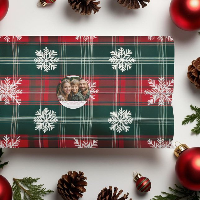 Elegante Weihnachten Rote und grüne Schneeflocken Seidenpapier (Elegant Christmas Red and Green Snowflakes Tissue Paper)