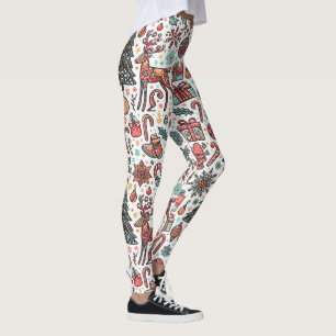 Elegante Weihnachten Vintage Baum Geschenk Legging Leggings