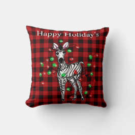 Elegante Weihnachten Zebra-Tinkelleuchten Kissen