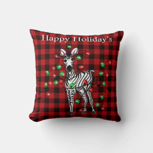 Elegante Weihnachten Zebra-Tinkelleuchten Kissen